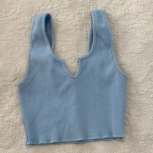Blue ribbed cotton candy LA tank top